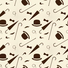 Retro gentleman elements seamless pattern N3