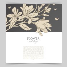 Card template with floral N2