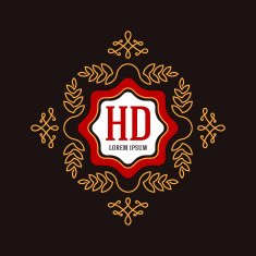 Calligraphic monogram template Elegant royal emblem Vector