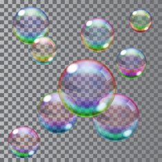 Multicolored soap bubbles Transparency only in vector file N5