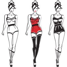 Three fashion models in sexy lingerie