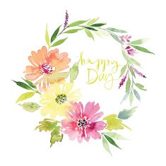Watercolor greeting card flowers N77
