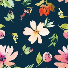 Watercolor flower pattern N79
