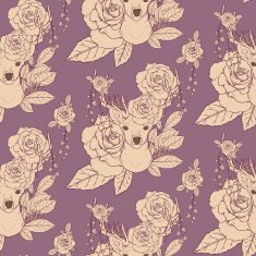 elegant seamless pattern with deer antlers and roses