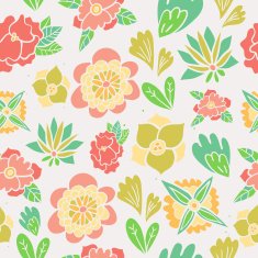 Summer meadow seamless vector pattern