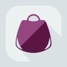 Flat modern design with shadow icon women's handbag N4