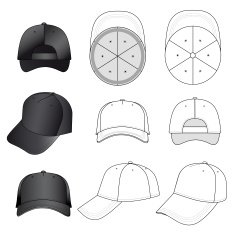 Baseball tennis cap outlined template N6