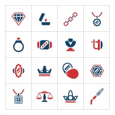Set color icons of jewelry