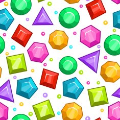 Seamless pattern with colorful gemstones