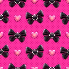 Black bows and hearts pattern