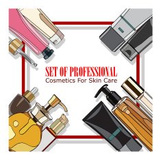 set of professional cosmetics for skin care