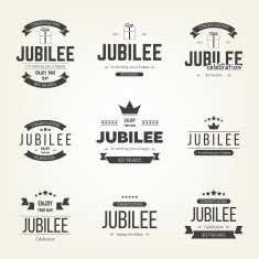 Vector set of jubilee logo logotype Design elements collection