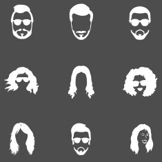 Vector Set of Hairstyles Icons N10