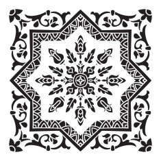 Hand drawing decorative tile pattern Italian majolica style N2