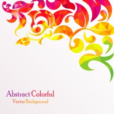 Abstract colorful geometric leaves vector background