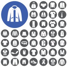 men clothing fashion item icons set Illustration eps10