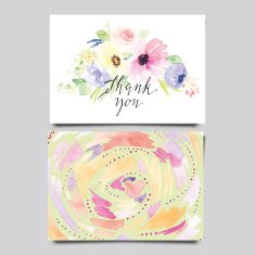 Decorative card Flowers painted in watercolor Hand lettering Seamless pattern N2