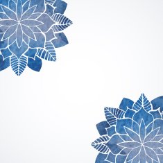 Watercolor floral blue pattern N2
