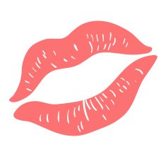 Pink Lipstick Print on white Vector N2