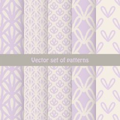 Vintage delicate different vector seamless patterns