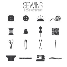 Illustration set icon of sewing Vector