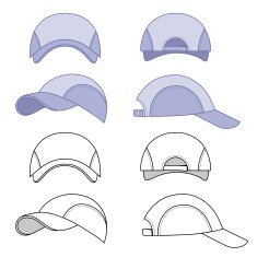 Baseball tennis cap outlined template N7