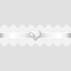 lace fabric background and pearl heart