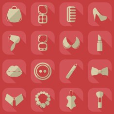 Flat concept set modern design with fashion beauty N8