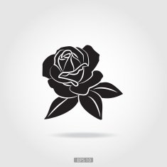 Black silhouette of rose