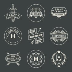 Retro design hipster insignias logotypes set 2