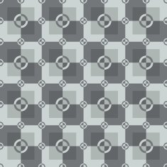 Circle-squares pattern in gray and white colors N2