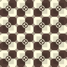 Circle-squares pattern in chocolate and sand colors