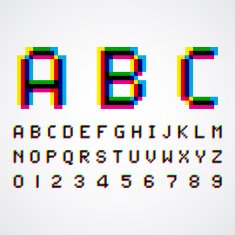 alphabetic fonts and numbers N12