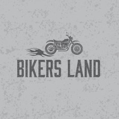vintage grunge motorcycle with flames graphic vector design temp N2