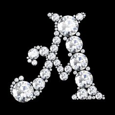 diamond letters with gemstones N45