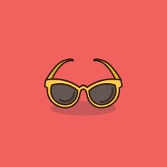 yellow sunglasses flat icon