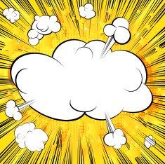 Comic book blank cloud background