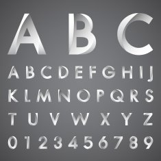 alphabetic fonts and numbers N13