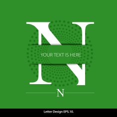 Letter N vector alphabet inserted into the paper cut N2