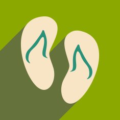 Flat with shadow icon and mobile applacation beach slippers N2