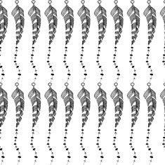 Hand drawn feather isolated on white background