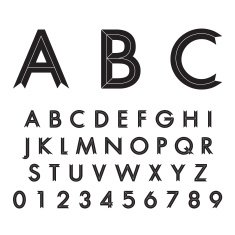 alphabetic fonts and numbers N15