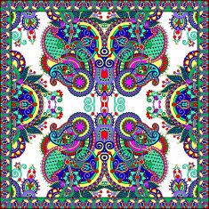 Traditional ornamental floral paisley bandanna Square ornament N69
