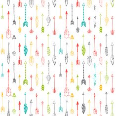 Seamless pattern with hand drawn indian arrows N2