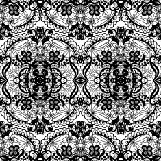 Lace seamless pattern with flowers N81