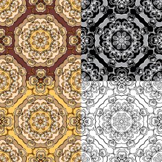 Set of squared backgrounds - ornamental seamless pattern N2