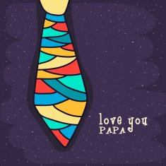 Colorful necktie for Happy Father's Day celebration