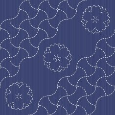 Traditional Japanese Embroidery Ornament with blooming sakura flowers