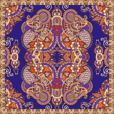 kerchief square pattern design in ukrainian style for print