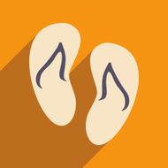 Flat with shadow icon and mobile applacation beach slippers N3